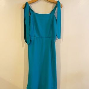 TEAL Dress with Tied Shoulder